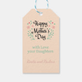 Beste Mama für Mama, Kinder und Blume Geschenkanhänger (Rückseite)