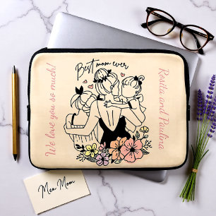 Beste Mama für Mama, Kinder und Blume Laptopschutzhülle