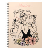 Beste Mama für Mama, Kinder und Blume Notizblock (Vorderseite)