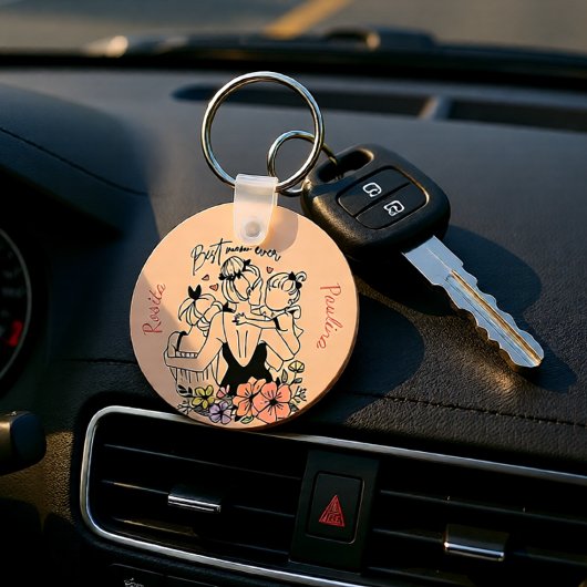 Beste Mama für Mama, Kinder und Blume Schlüsselanhänger