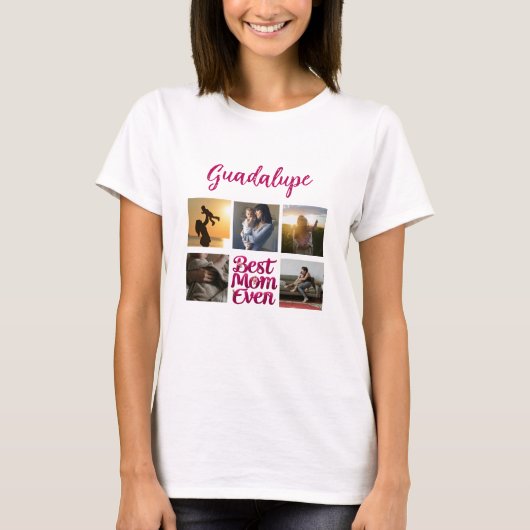Beste Mama für Mutter FotoCollage T-Shirt (Vorderseite)