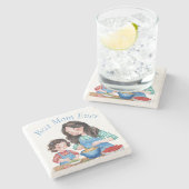 Beste Mama für Mutter- und Kindernahrungsmittel Steinuntersetzer (Seitenansicht)