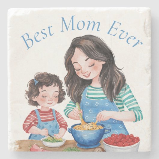 Beste Mama für Mutter- und Kindernahrungsmittel Steinuntersetzer (Vorderseite)