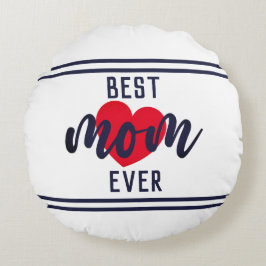 Beste Mama für niedlichen Text je mit Herz Rundes Kissen