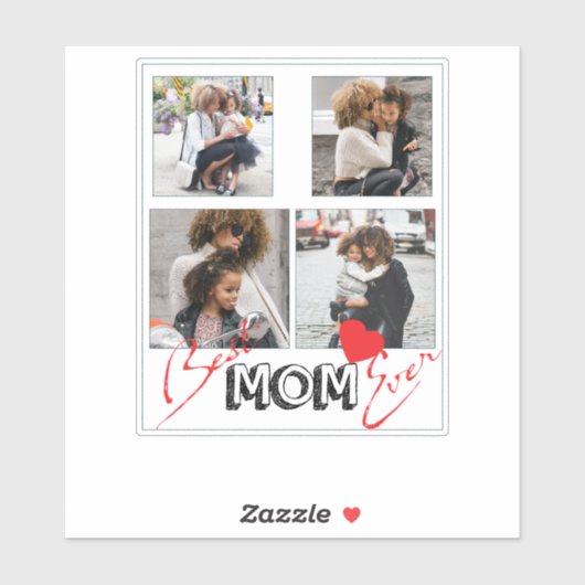 Beste Mama für Personalisierte Collage Aufkleber (Blatt)