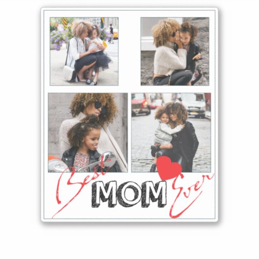 Beste Mama für Personalisierte Collage Aufkleber (Vorderseite)