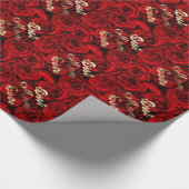Beste Mama für Rote Rosen im Herzen Geschenkpapier (Ecke)
