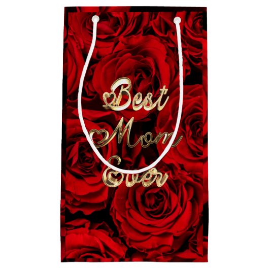 Beste Mama für Rote Rosen im Herzen Kleine Geschenktüte (Vorderseite)