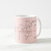 Beste Mama für trendy One Line Motherhood Heart Kaffeetasse (VorderseiteRechts)