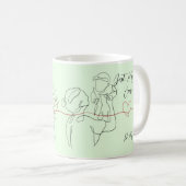 Beste Mama für trendy One Line Motherhood Heart Kaffeetasse (VorderseiteRechts)