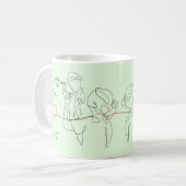 Beste Mama für trendy One Line Motherhood Heart Kaffeetasse (Vorderseite Links)