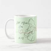Beste Mama für trendy One Line Motherhood Heart Kaffeetasse (Links)