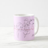 Beste Mama für trendy One Line Motherhood Heart Kaffeetasse (VorderseiteRechts)