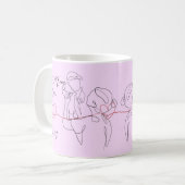 Beste Mama für trendy One Line Motherhood Heart Kaffeetasse (Vorderseite Links)
