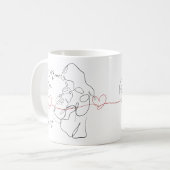 Beste Mama für trendy One Line Motherhood Heart Kaffeetasse (Vorderseite Links)