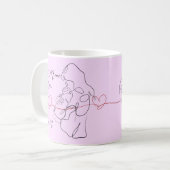 Beste Mama für trendy One Line Motherhood Heart Kaffeetasse (Vorderseite Links)