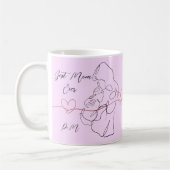 Beste Mama für trendy One Line Motherhood Heart Kaffeetasse (Links)