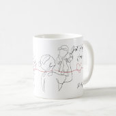 Beste Mama für trendy One Line Motherhood Heart Kaffeetasse (VorderseiteRechts)