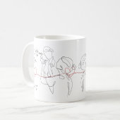 Beste Mama für trendy One Line Motherhood Heart Kaffeetasse (Vorderseite Links)
