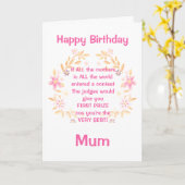 Beste Mama Gedicht Happy Birthday Card Karte (Gelbe Blume)