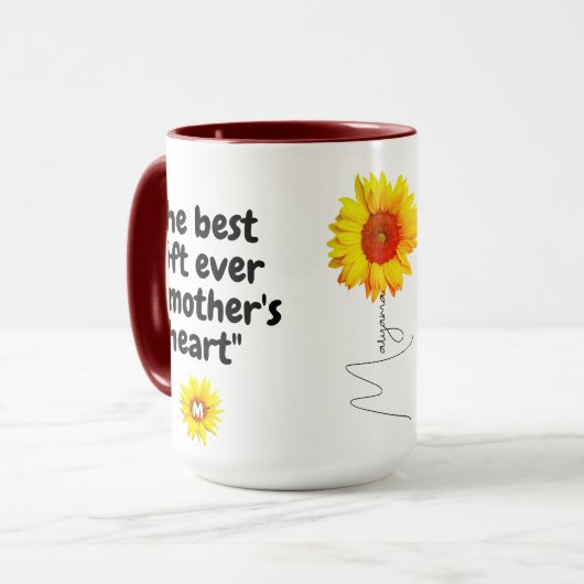 Beste Mama Geschenk (Zitat, Monogramm und Name) So Tasse (Vorderseite Links)