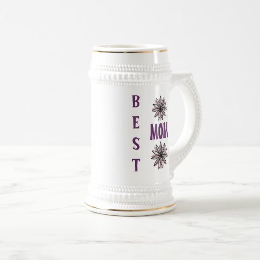 Beste Mama Geschenkstein Bierglas (VorderseiteRechts)