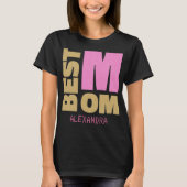 Beste Mama Gold Pink Glitzer Name individuell ange T-Shirt (Vorderseite)