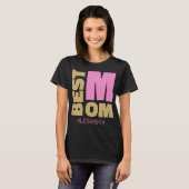 Beste Mama Gold Pink Glitzer Name individuell ange T-Shirt (Vorne ganz)
