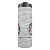 Beste Mama Grauholz Nautical Navy Anchor Thermosbecher (Vorderseite)