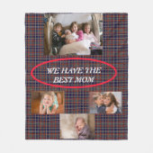 Beste Mama Handgezeichnet Schriftart Tartan Karier Fleecedecke (Vorderseite)