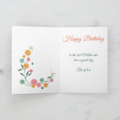 Beste Mama Happy Geburtstag Blume Grün Geburtstag Karte (Innenseite)