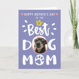 Beste Mama Haustiere Foto Niedlich Lila Mütter Tag Feiertagskarte