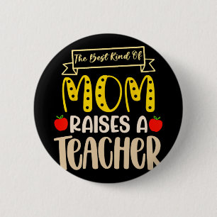 Beste Mama hebt Teacher Shirt Mütter Da Button