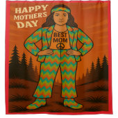 Beste Mama Hippie Duschvorhang (Vorderseite)