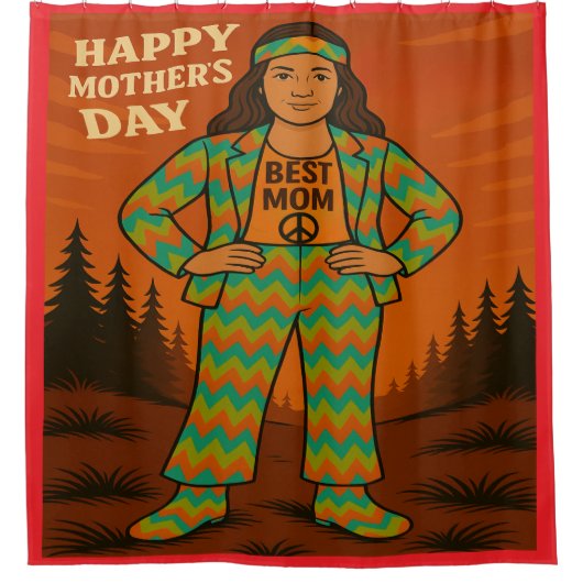 Beste Mama Hippie Duschvorhang (Vorderseite)