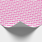 Beste Mama - Hot Pink auf weißem Wrapping Paper Geschenkpapier (Ecke)