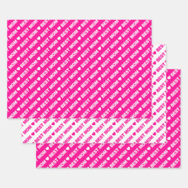 Beste Mama - Hot Pink und White Wrapping Paper She Geschenkpapier Set