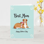 Beste Mama Hund Muttertagskarte Karte (Gelbe Blume)
