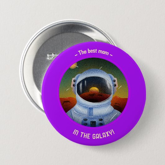 Beste Mama im Galaxy Button - Muttertag (Vorne & Hinten)