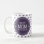Beste Mama in den Herzen und im Kreis der Violette Kaffeetasse (Links)