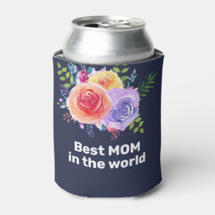 Beste Mama in den Rose der Wasserfarbenwelt Dosenkühler