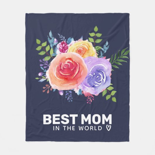 Beste Mama in den Rose der Wasserfarbenwelt Fleecedecke (Vorderseite)