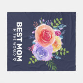Beste Mama in den Rose der Wasserfarbenwelt Fleecedecke (Vorderseite (Horizontal))