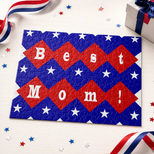 Beste Mama in der patentierten Diamantform Puzzle
