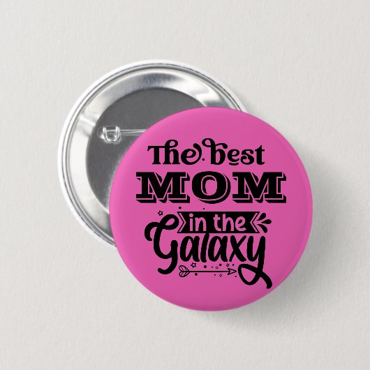 Beste Mama in der WelGalaxie-Trophäe beste Mutter Button (Vorne & Hinten)