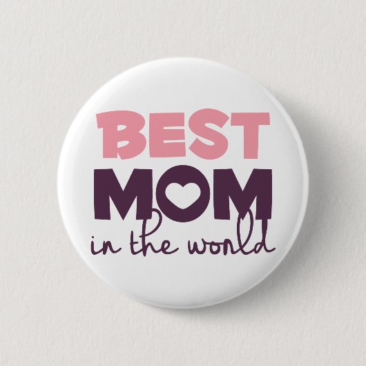 Beste Mama in der Welt, glückliches Button (Vorderseite)