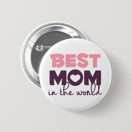 Beste Mama in der Welt, glückliches Button (Vorne & Hinten)