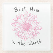 Beste Mama in der Welt Rosa Blüte Glasuntersetzer (Vorderseite)