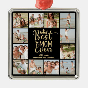 Beste Mama je 12 FotoCollage Ornament Aus Metall