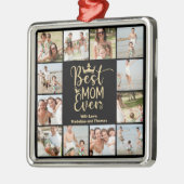 Beste Mama je 12 FotoCollage Ornament Aus Metall (Links)